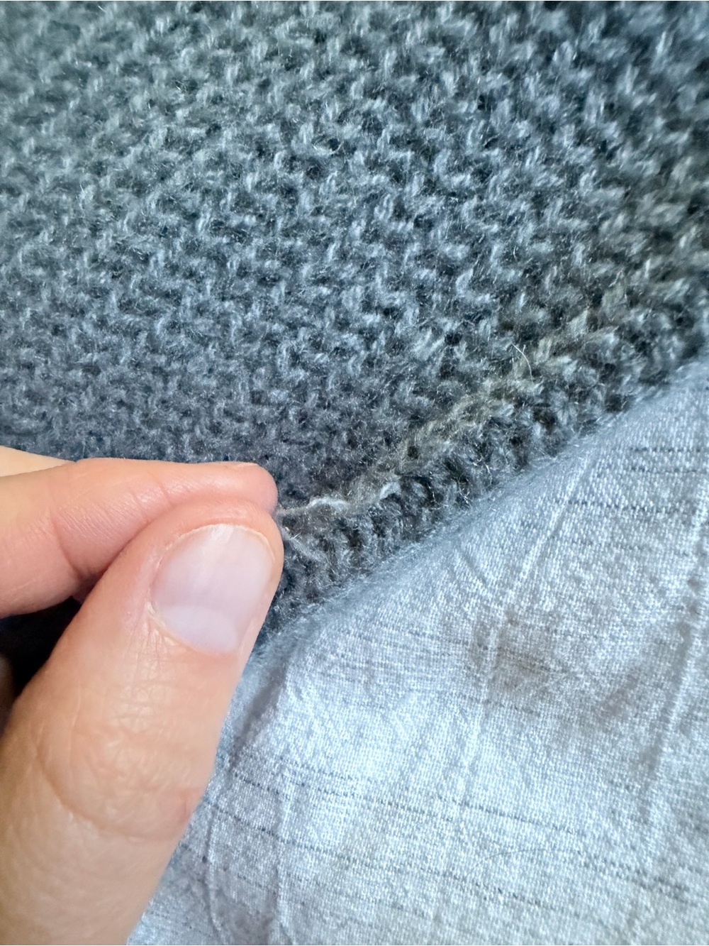 Quince Mongolian Cashmere Fisherman Crewneck Sweater - Slate Blue - Picture 10 of 10
